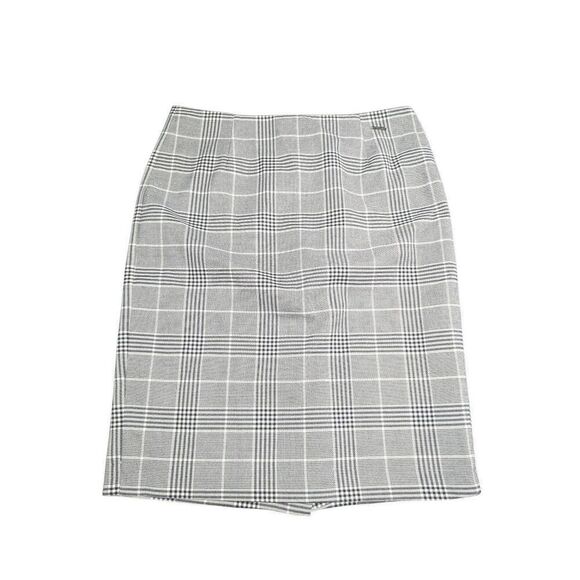 T Tahari Skirt Black White Pencil Midi Gingham Women's Size 8 - Picture 1 of 6